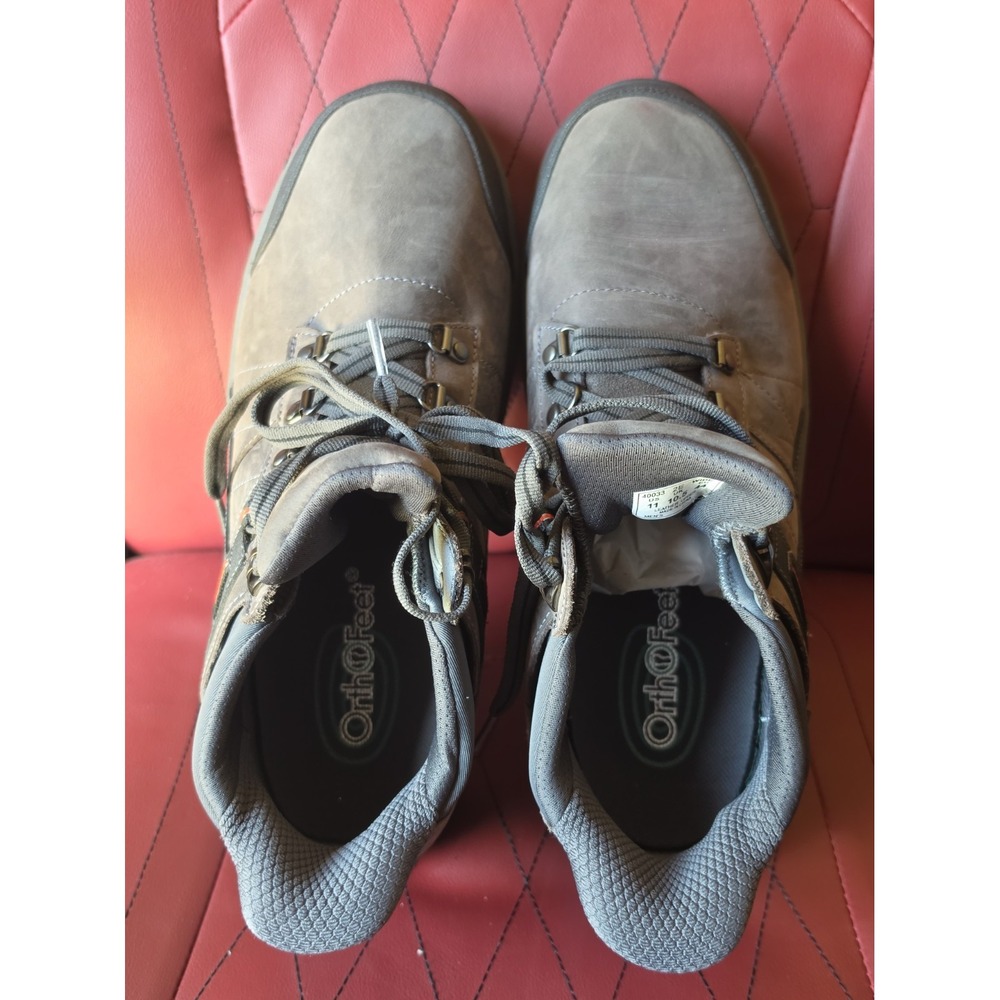 OrthoFeet Dalton Hands-Free Waterproof Hiking Boots Gray - 11 Wide - New